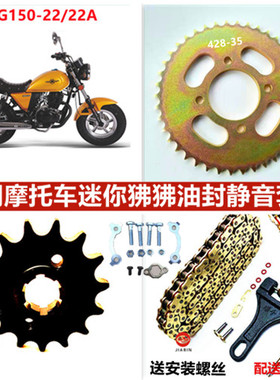 银钢摩托车迷你狒狒YG150-22/22A大小链盘牙盘链条油封静音套链