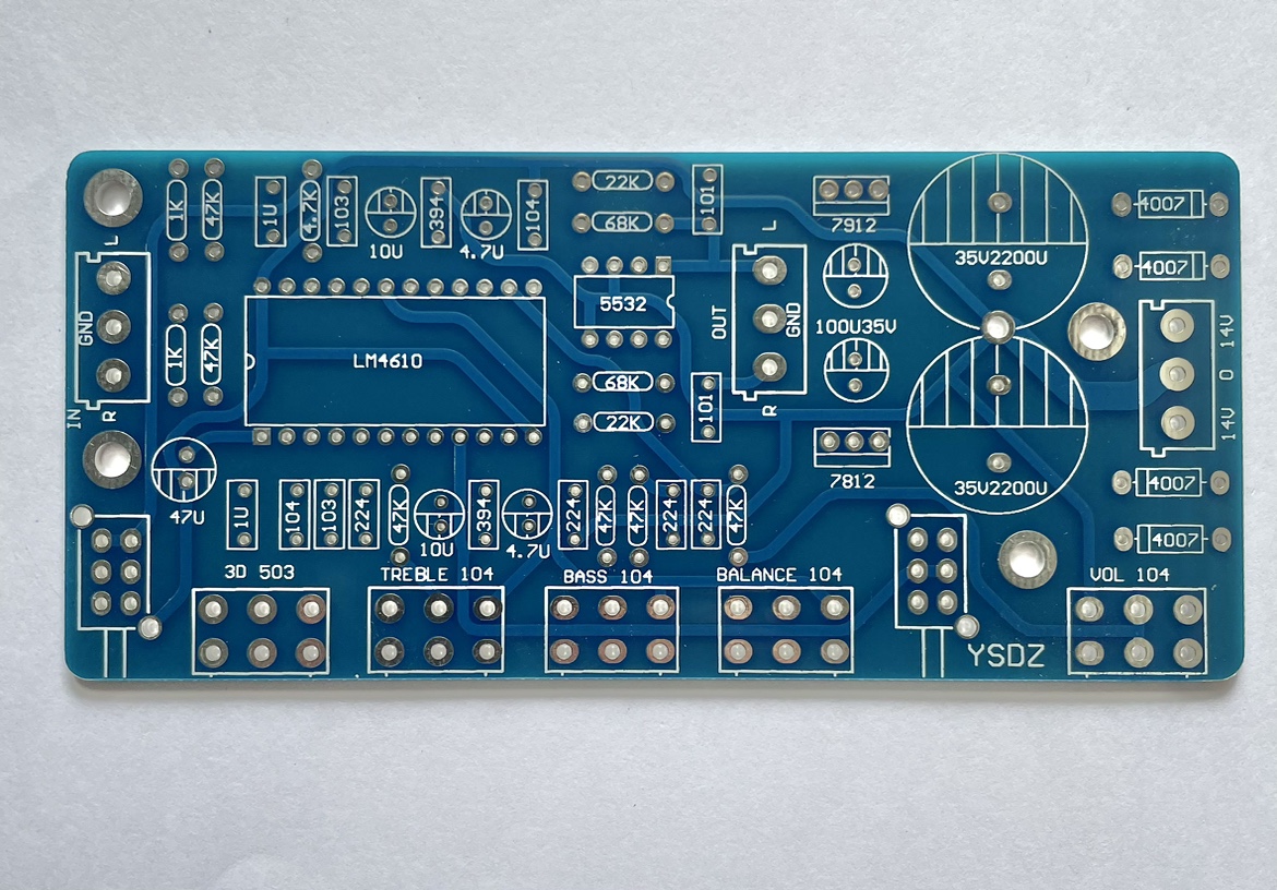 LM4610带3D环绕等响度音量音调控制板 发烧前级 高保真 PCB 空板 影音电器 电源滤波器 原图主图