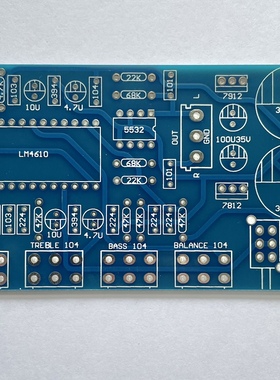 LM4610带3D环绕等响度音量音调控制板 发烧前级 高保真 PCB 空板