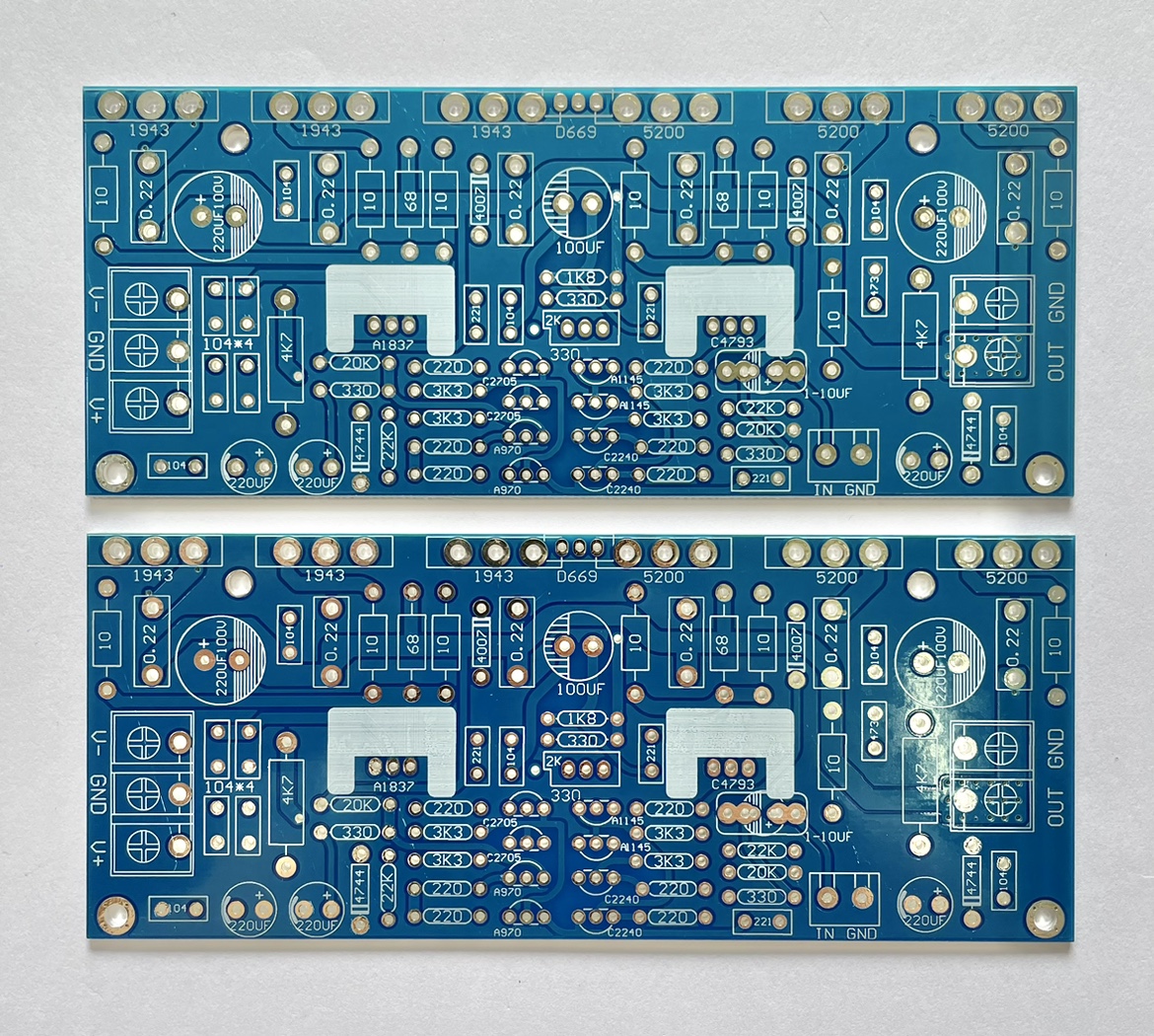 单声道功放板东芝对管pcb