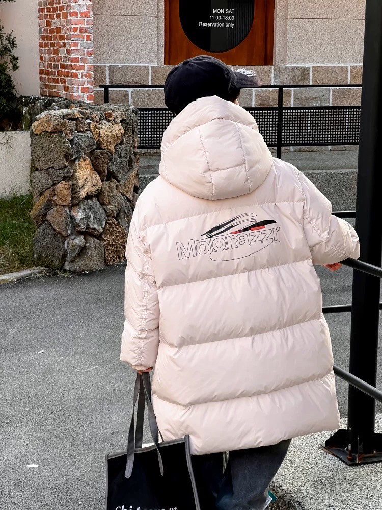 女童羽绒服冬季中长款过膝白鸭绒连帽外套断码清仓不退不换