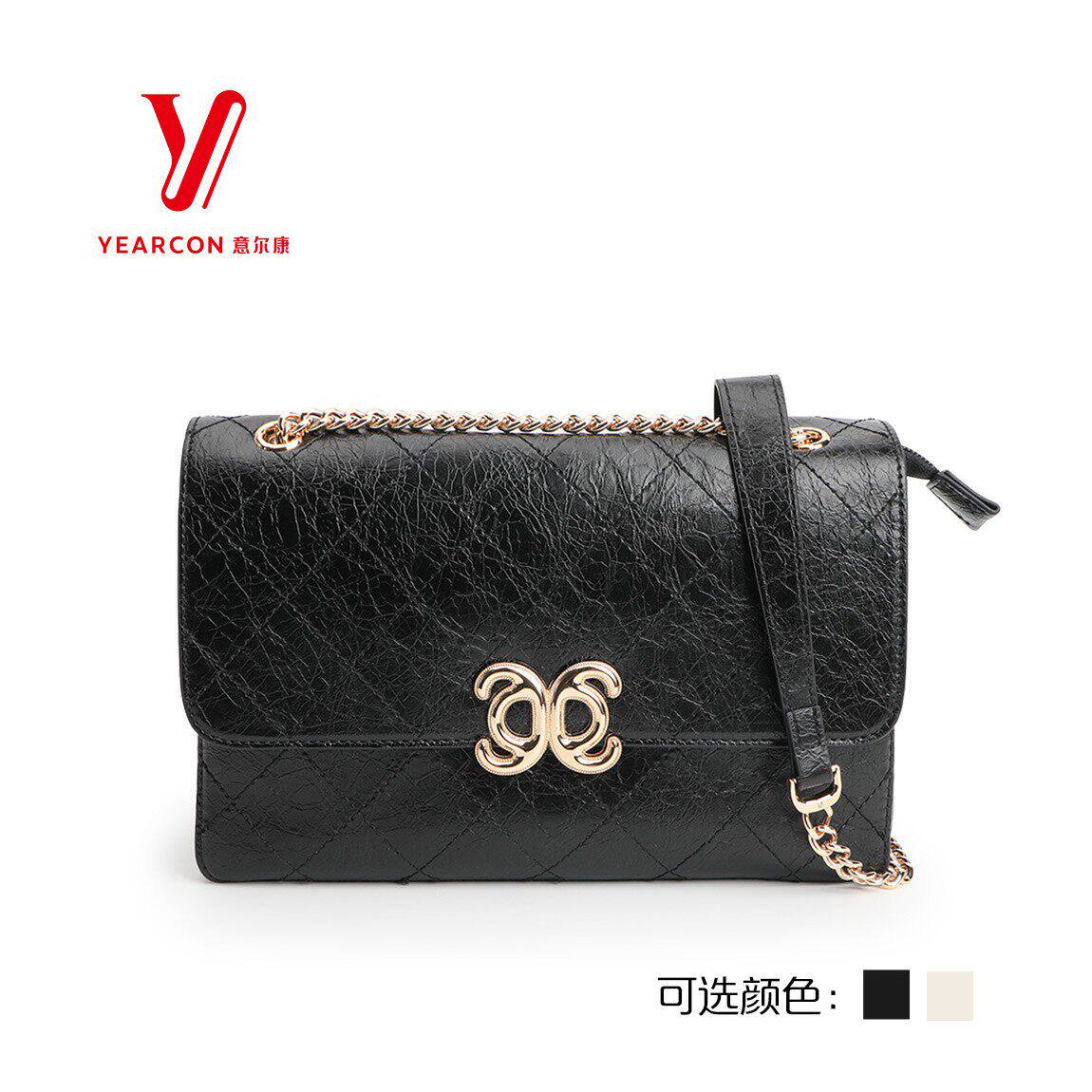 意尔康女包新款包包女小方包链条