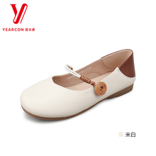 女鞋职业优质2025新款真皮圆头单鞋平底玛丽珍鞋鞋5163AA08903Y