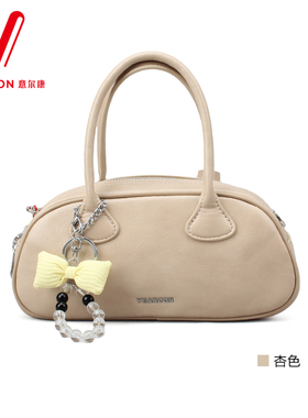 意尔康女包2025夏季新款蝴蝶结挂饰手提包小巧单肩包52Y23105
