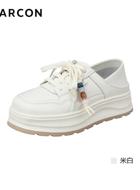 意尔康女鞋2026春季新款厚底板鞋休闲女士小白鞋6171AD15527Y