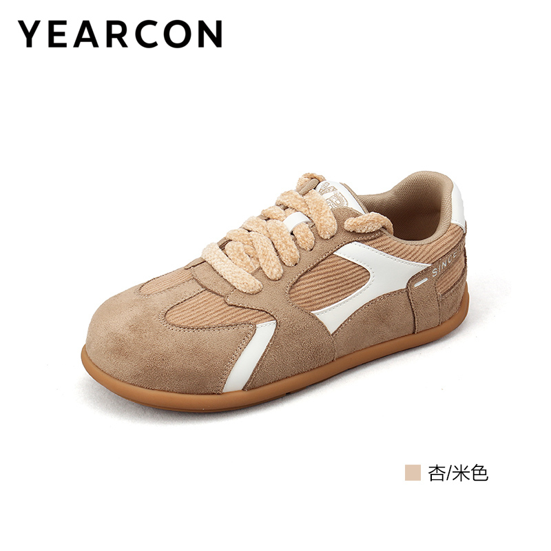 意尔康女鞋2025秋季平底德训鞋