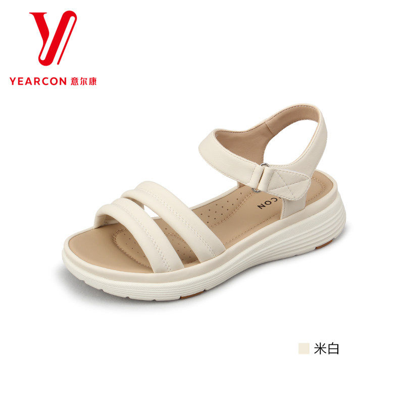 意尔康女鞋夏季新款休闲厚底凉鞋