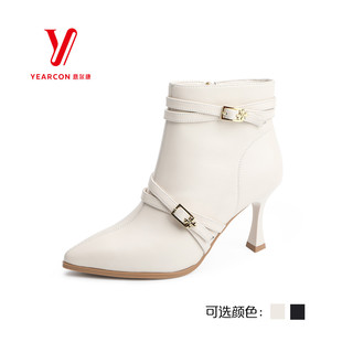 优雅细高跟尖头时装 意尔康2025冬季 时尚 女鞋 短靴S752AM06724M 新款