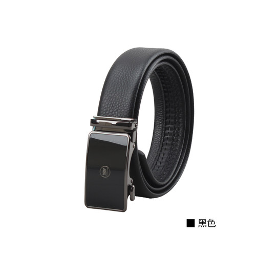 意尔康男士牛皮自动扣皮带