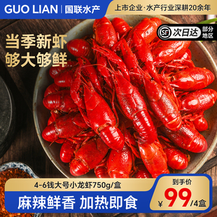 国联麻辣小龙虾即食熟食蒜蓉新虾整虾新鲜活特大号虾尾虾肉预制菜