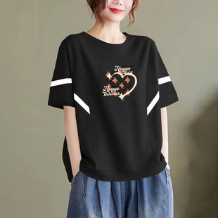 t恤女夏装 短袖 宽松显瘦休闲拼色上衣 出口100%纯棉蝙蝠衫 大牌正品