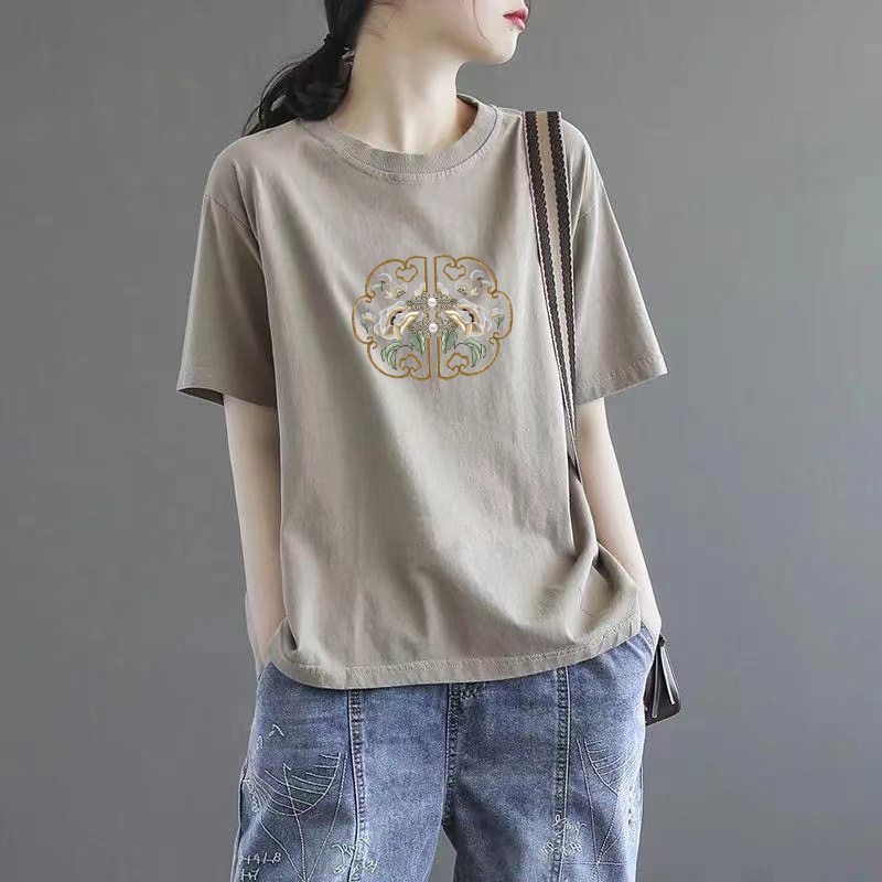 100%纯棉时尚短袖t恤女
