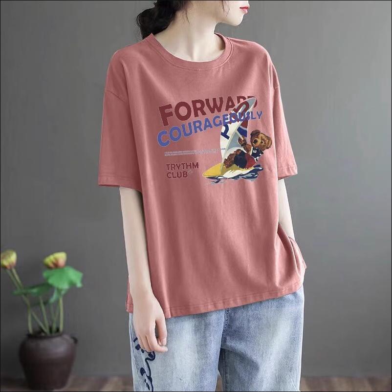清仓捡漏夏季纯棉显瘦短袖上衣女