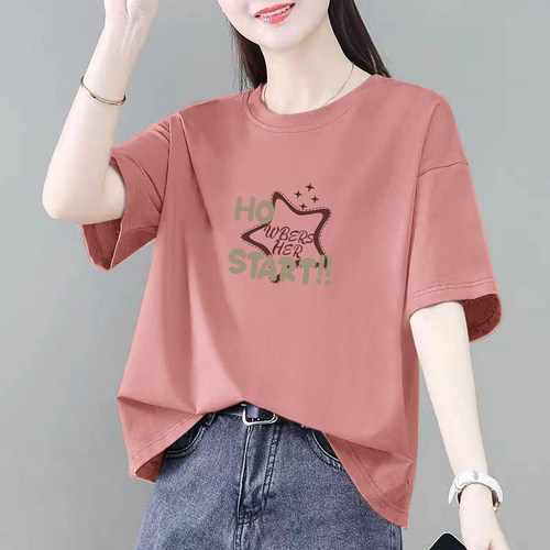 女装100%纯棉短袖T恤夏
