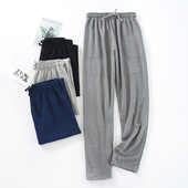 全棉家居休闲长裤 夏情侣宽松直筒大码 空调 女春秋纯棉毛圈男士 睡裤