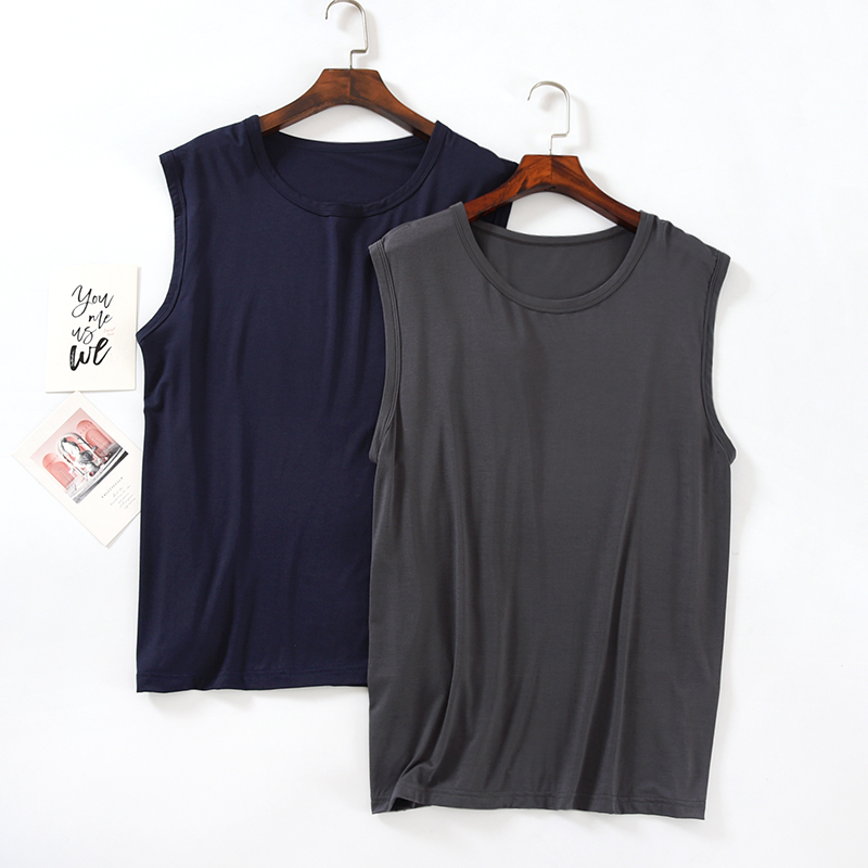 夏季男士莫代尔纯色背心