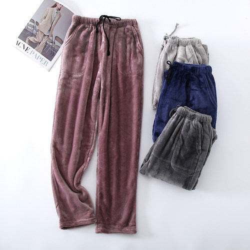 冬季法兰绒女士睡裤加厚绒