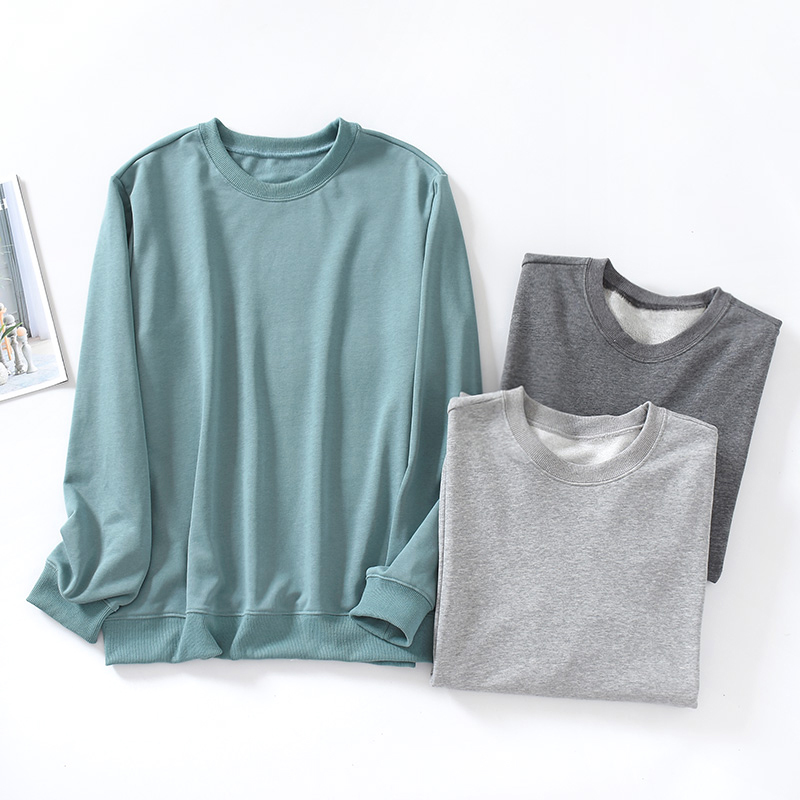 纯色棉卫衣男士运动上衣2025春秋季新款女休闲大码家居服可外穿冬