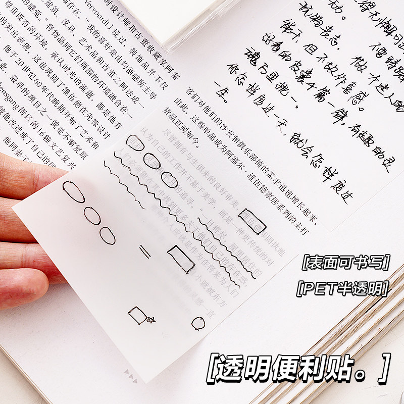 透明便利贴纸学生用可粘贴便签纸