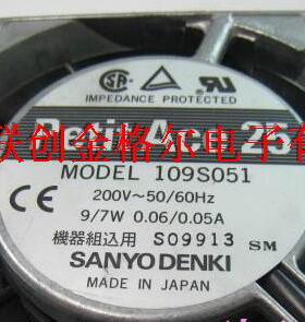 109S051 AC200V 9/7W 原装日本三洋SANYO 80*80*25MM铝框交流风扇
