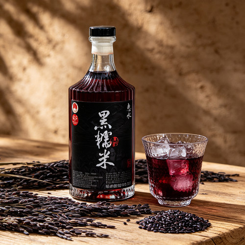 镇小酒甜酿造黑糯米酒15度375ml