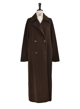 毒家gao定!双面羊绒澳毛羊毛大衣毛呢外套女中长款气质茧型红棕色