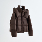 超轻 加厚外套 新款 泡芙云朵美拉德咖鹅绒磁吸扣短款 羽绒服女冬季