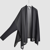 黑色宽松桑蚕丝披肩外搭慵懒风大码 100%真丝防晒开衫 外套女夏薄款