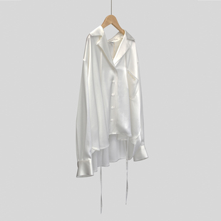 慵懒风重磅进口三醋酸缎面衬衫 气质 女高级感轻奢春夏宽松上衣时尚