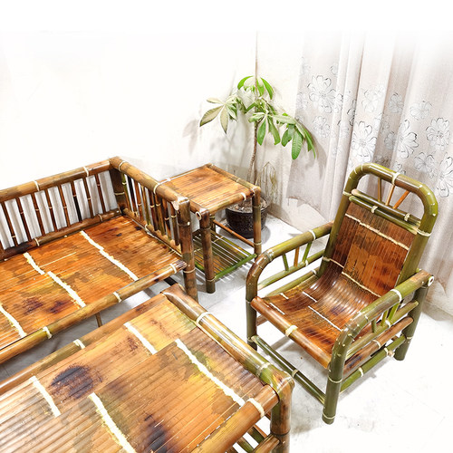 竹子罗汉床茶几沙发全套组合客厅泡茶桌靠背椅整套茶台竹制品家具