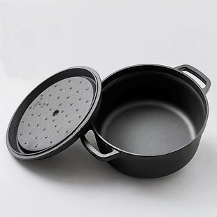 加厚铁锅炖汤锅锅具手工双耳无涂层铸铁炖锅煲汤通用不粘锅