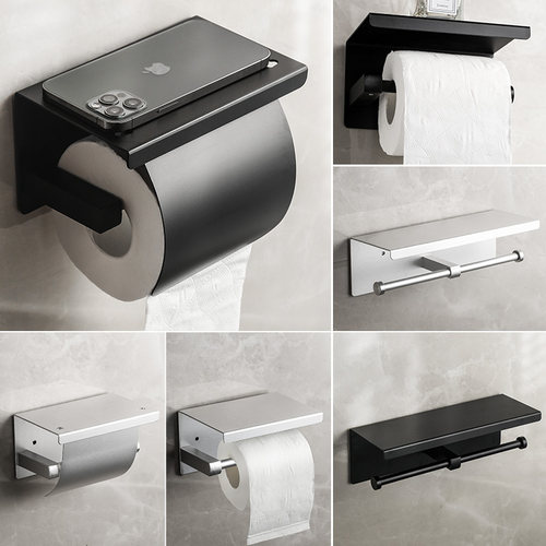 厕所免打孔酒店防水手机卷纸架