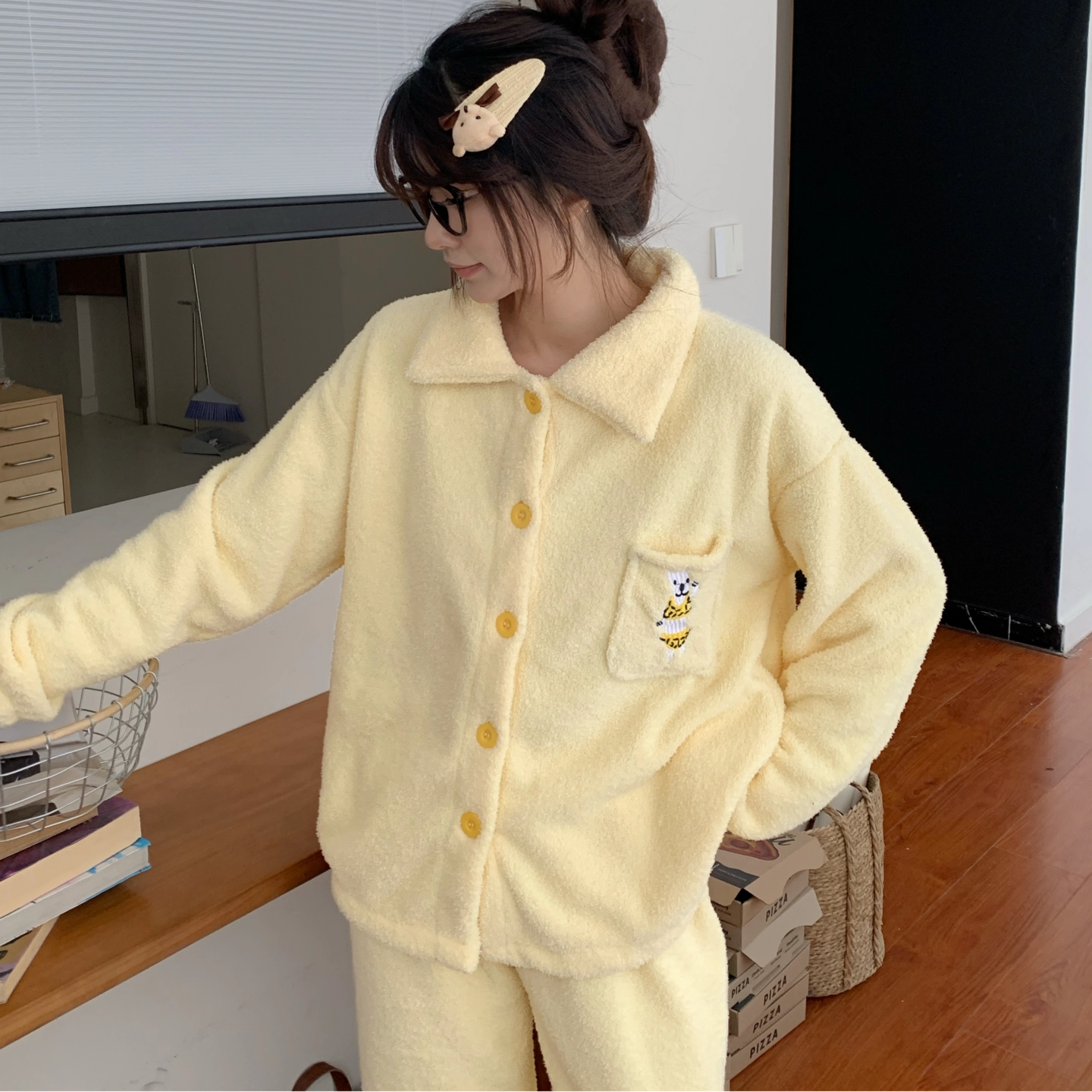 2025新款半边绒睡衣套装