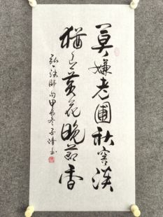 书法作品装饰字画手写真迹：莫嫌老圃窖淡，犹有黄花晚节香。