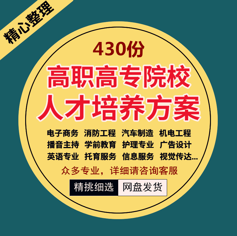 高职高专院校人才培养方案430份多高校多专业人才培养方案案例 商务/设计服务 设计素材/源文件 原图主图