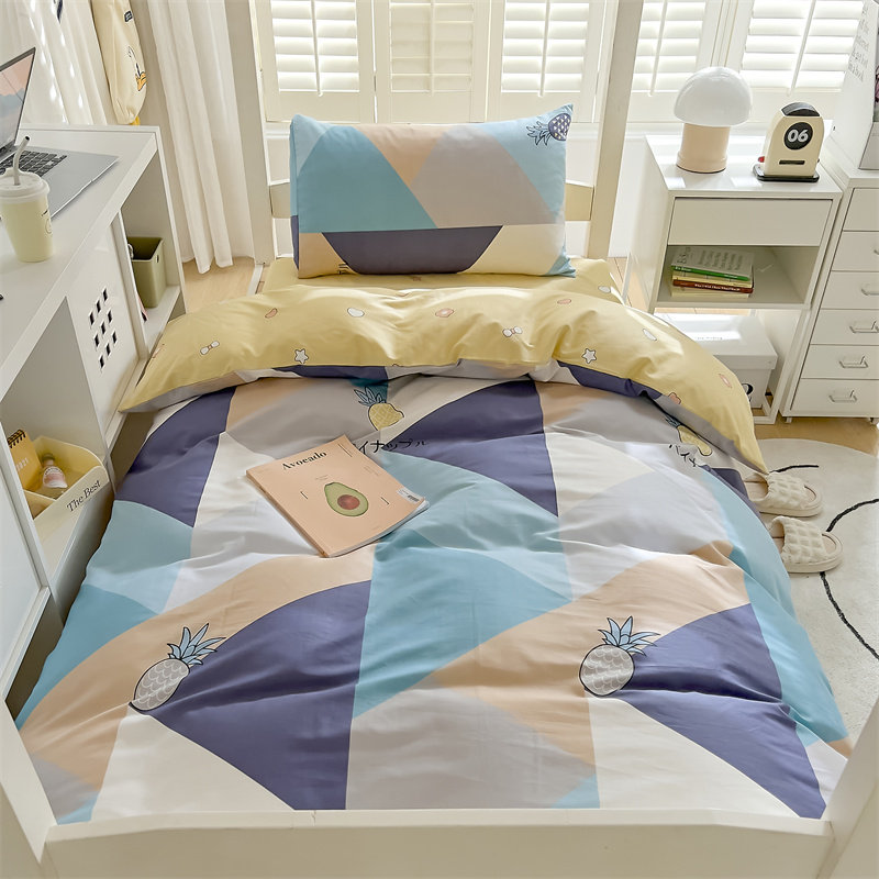 大学生宿舍床上三件套100全棉男女生被套床单床笠款0.9被子六件套