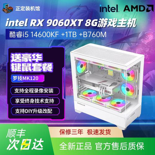 RX 9060 XT 游戏主机245KF/225F三角洲游戏电竞8G台式电脑组装机