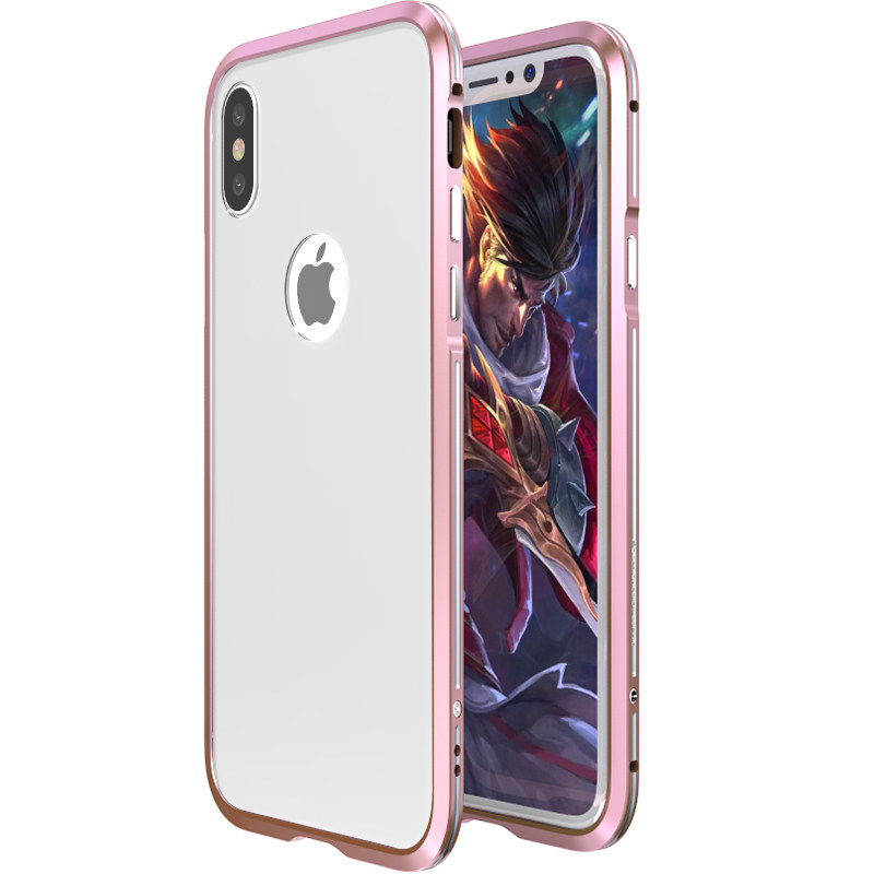 Luphie Bi-Color Blade Sword Slim Light Aluminum Bumper Frosted PC Back Cover Case for Apple iPhone X