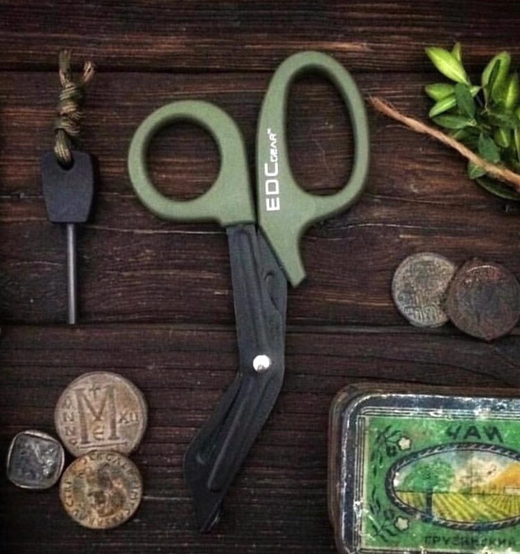 의료 응급 처치 생존 보조 가위 EMT 이빨 가위 두꺼운 배선 재단사 야생 야외 EDCGEAR 오일 왁스 가죽 커버