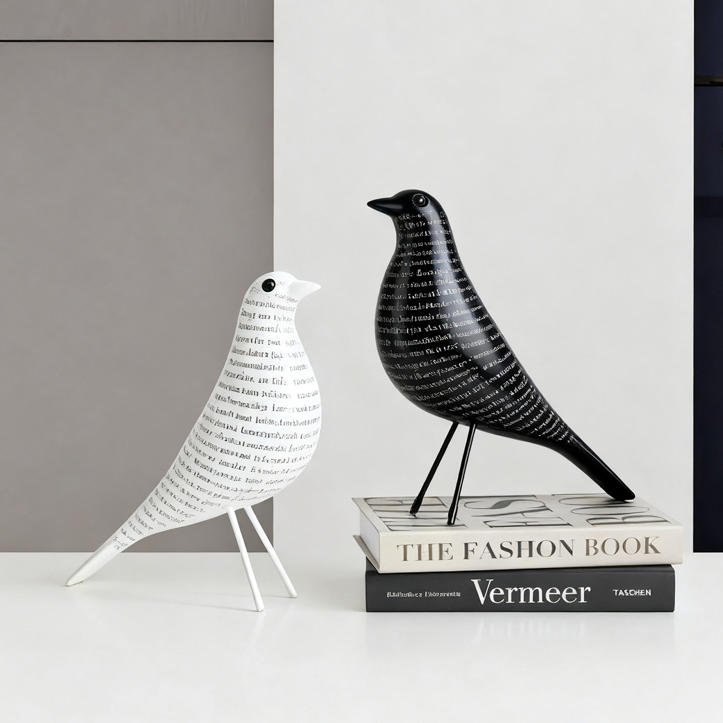 创意字母纹理小鸟摆件桌面装饰品现代简约手工DIY礼物