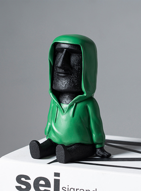 北欧创意树脂工艺品摆件客厅电视柜办公室桌面装饰品复活节岛石像