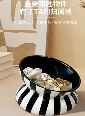 大容量条纹编织高级感黑白