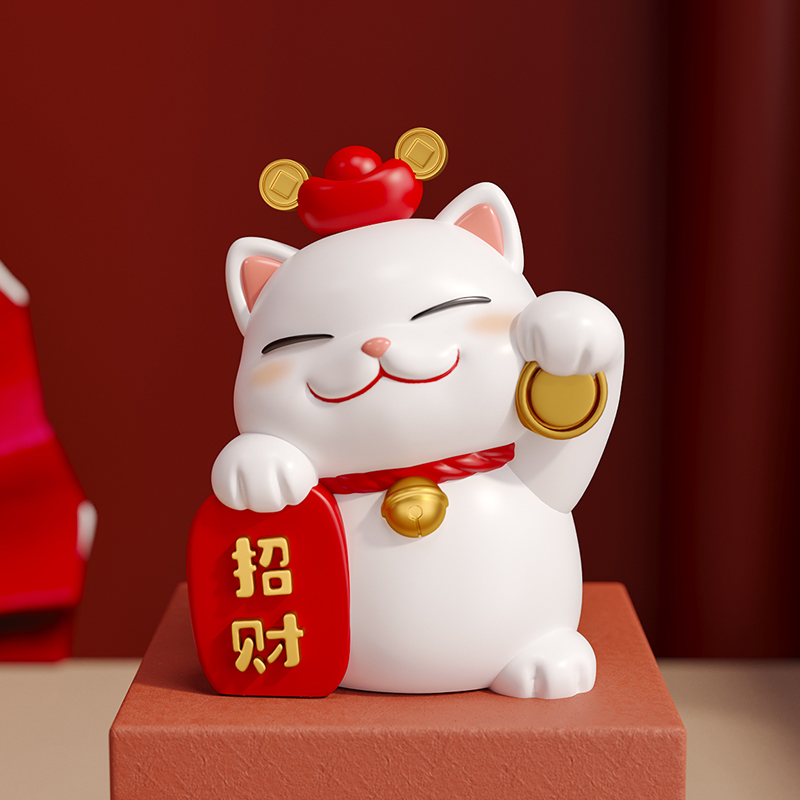 招财猫办公室桌面小摆件