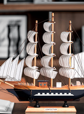 一帆风顺帆船摆件客厅家居电视酒柜办公室装饰品轻奢高档桌面模型