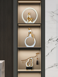 轻奢高档酒柜装饰品摆件高级感小众客厅玄关电视餐边柜子现代简约