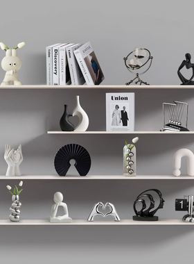 现代简约风黑白抽象艺术摆件