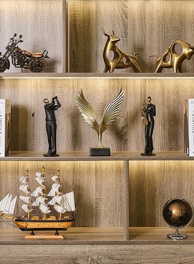 轻奢酒柜装饰摆件高档家居客厅电视柜书柜办公室摆设乔.迁新居礼