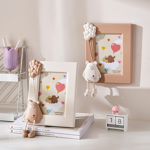 创意卡通兔子可爱6寸相框摆台照片挂墙儿童房幼儿园周岁毕业照7寸