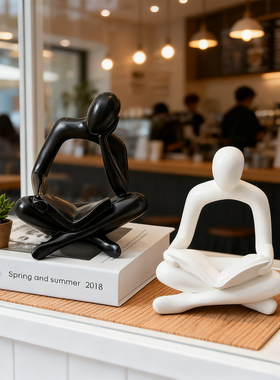 现代简约人物雕塑装饰摆件