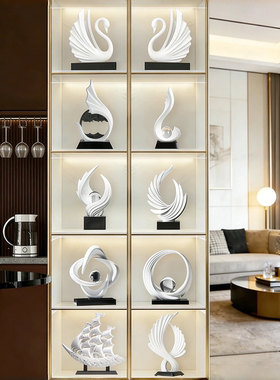 意式轻奢高档极简酒柜装饰摆件